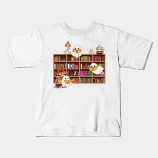 Ghost Library, Teacher Halloween Shirt, Halloween Shirt, Ghost Reading Shirt, Gift for Halloween, Spooky Season, Funny Halloween Shirt Kids T-Shirt